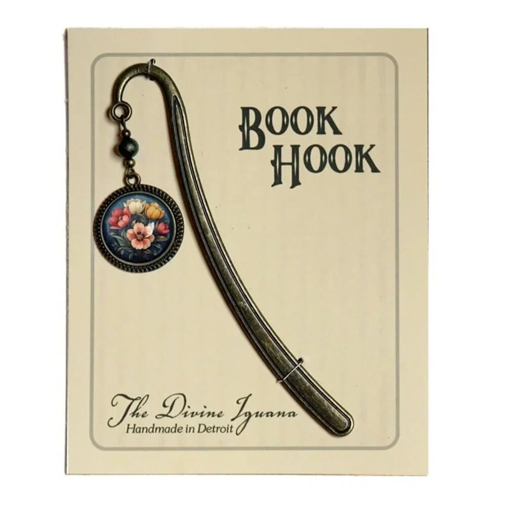 Moody‎ Tulip Bookmark - Spring Flowers - RARE Antique Bronze Vintage Book Hook